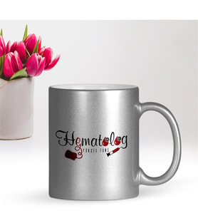 BK Gift Kişiye Özel Mesleki Hematolog Gümüş Yaldızlı Kupa Bardak