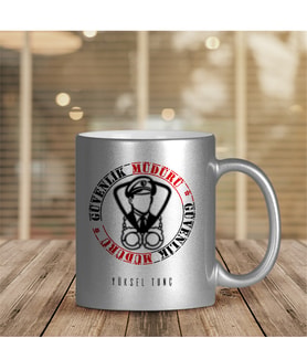 BK Gift Kişiye Özel Mesleki Güvenlik Müdürü Gümüş Yaldızlı Kupa Bardak