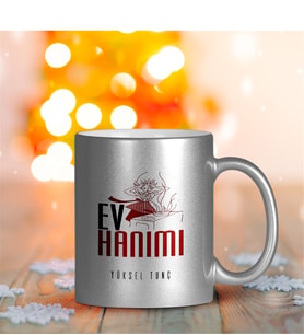 BK Gift Kişiye Özel Mesleki Ev Hanımı Gümüş Yaldızlı Kupa Bardak - 1