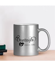 BK Gift Kişiye Özel Mesleki Diyetisyen Gümüş Yaldızlı Kupa Bardak