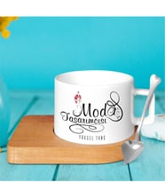 BK Gift Kişiye Özel Mesleki Moda Tasarımcısı Ahşap Altlıklı Seramik Fincan  - 3