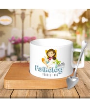 BK Gift Kişiye Özel Mesleki Psikolog Ahşap Altlıklı Seramik Fincan  - 2