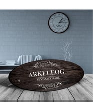 BK Gift Kişiye Özel Mesleki Arkeleog Ahşap Oval Masa İsimliği  - 3