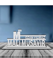 BK Gift Kişiye Özel Mesleki Mali Müşavir Ahşap Masa İsimliği  - 6