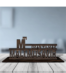 BK Gift Kişiye Özel Mesleki Mali Müşavir Ahşap Masa İsimliği  - 5