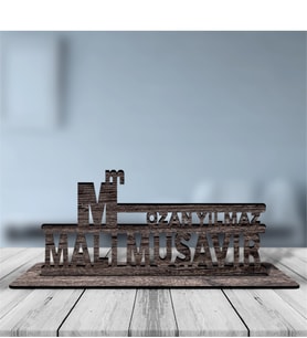 BK Gift Kişiye Özel Mesleki Mali Müşavir Ahşap Masa İsimliği  - 4