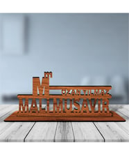 BK Gift Kişiye Özel Mesleki Mali Müşavir Ahşap Masa İsimliği  - 3