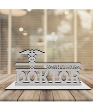 BK Gift Kişiye Özel Mesleki Doktor Ahşap Masa İsimliği  - 6