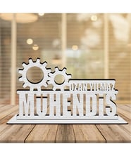BK Gift Kişiye Özel Mesleki Mühendis Ahşap Masa İsimliği  - 6