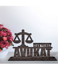 BK Gift Kişiye Özel Mesleki Avukat Ahşap Masa İsimliği  - C2