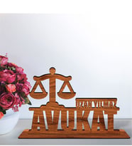 BK Gift Kişiye Özel Mesleki Avukat Ahşap Masa İsimliği  - C1