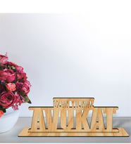BK Gift Kişiye Özel Mesleki Avukat Ahşap Masa İsimliği  - B2