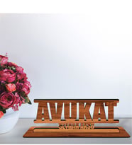 BK Gift Kişiye Özel Mesleki Avukat Ahşap Masa İsimliği  - A1