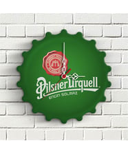 BK Gift Kişiye Özel Pilsner Urquell Beer Tasarımlı  Ahşap Duvar Saati 1