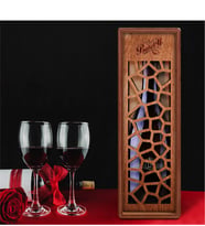 BK Gift Kişiye Özel Ahşap Şarap Kutusu (Model 2)