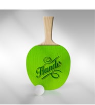 BK Gift Kişiye Özel İsimli Dekoratif Ahşap Yeşil Masa Tenisi Raketi