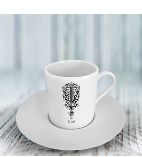 BK Gift Kişiye Özel Harfli Türk Kahvesi Fincanı (Model 1)