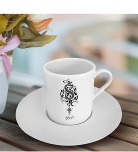 BK Gift Kişiye Özel Harfli Türk Kahvesi Fincanı (Model 1)