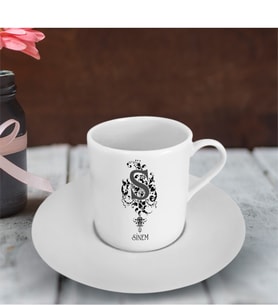 BK Gift Kişiye Özel Harfli Türk Kahvesi Fincanı (Model 1)