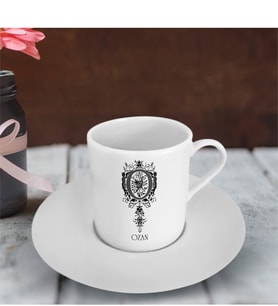BK Gift Kişiye Özel Harfli Türk Kahvesi Fincanı (Model 1)