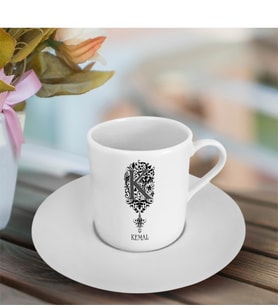 BK Gift Kişiye Özel Harfli Türk Kahvesi Fincanı (Model 1)