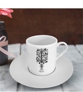 BK Gift Kişiye Özel Harfli Türk Kahvesi Fincanı (Model 1)