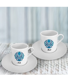 BK Gift Kişiye Özel İkili Türk Kahvesi Fincanı Takımı - 12