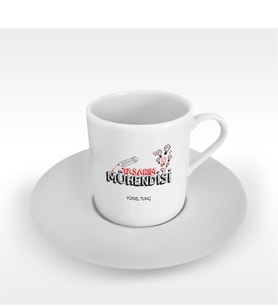 BK Gift Kişiye Özel Mesleki Tasarım Mühendisi Türk Kahvesi Fincanı - 2