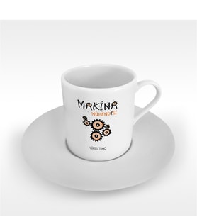 BK Gift Kişiye Özel Mesleki Makina Mühendisi Türk Kahvesi Fincanı - 1