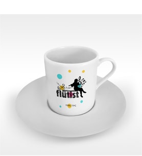 BK Gift Kişiye Özel Mesleki Flütist Türk Kahvesi Fincanı - 4