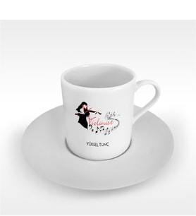 BK Gift Kişiye Özel Mesleki Violinist Türk Kahvesi Fincanı