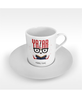 BK Gift Kişiye Özel Mesleki Yazar Türk Kahvesi Fincanı - 1
