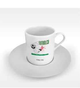 BK Gift Kişiye Özel Mesleki Profesyonel Futbolcu Türk Kahvesi Fincanı - 2
