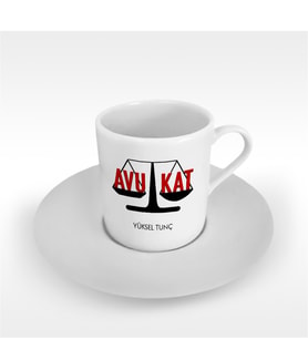 BK Gift Kişiye Özel Mesleki Avukat Türk Kahvesi Fincanı - 4