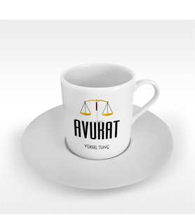 BK Gift Kişiye Özel Mesleki Avukat Türk Kahvesi Fincanı - 1