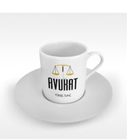 BK Gift Kişiye Özel Mesleki Avukat Türk Kahvesi Fincanı - 1