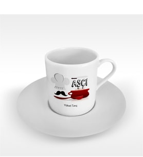 BK Gift Kişiye Özel Mesleki Aşçı Türk Kahvesi Fincanı - 2