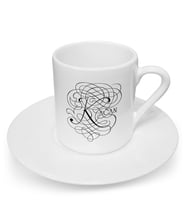 BK Gift Kişiye Özel Kaligrafi Harfli Türk Kahvesi Fincanı (Model 2)