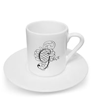 BK Gift Kişiye Özel Kaligrafi Harfli Türk Kahvesi Fincanı (Model 2)