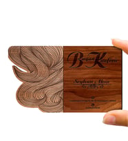 BK Gift Kişiye Özel Mesleki Bayan Kuaförü Ahşap Kartvizit (Model 2-5) 50 ADET