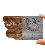 BK Gift Kişiye Özel Mesleki Bayan Kuaförü Ahşap Kartvizit (Model 2-2) 50 ADET