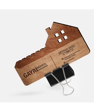 BK Gift Kişiye Özel Mesleki Gayrimenkul Danışmanı Ahşap Kartvizit (Model 1-4) 50 ADET