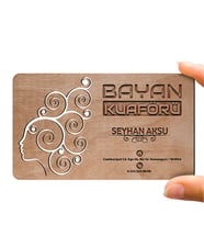 BK Gift Kişiye Özel Mesleki Bayan Kuaförü Ahşap Kartvizit (Model 1-5) 50 ADET
