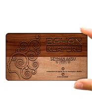 BK Gift Kişiye Özel Mesleki Bayan Kuaförü Ahşap Kartvizit (Model 1-4) 50 ADET