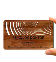 BK Gift Kişiye Özel Mesleki Psikolog Doktor Ahşap Kartvizit (Model 1-7) 50 ADET