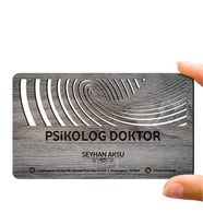 BK Gift Kişiye Özel Mesleki Psikolog Doktor Ahşap Kartvizit (Model 1-5) 50 ADET