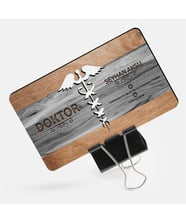 BK Gift Kişiye Özel Mesleki Doktor Ahşap Kartvizit (Model 7-5) 50 ADET