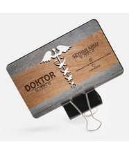 BK Gift Kişiye Özel Mesleki Doktor Ahşap Kartvizit (Model 7-4) 50 ADET