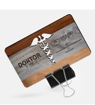BK Gift Kişiye Özel Mesleki Doktor Ahşap Kartvizit (Model 7-3) 50 ADET