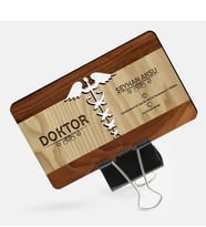 BK Gift Kişiye Özel Mesleki Doktor Ahşap Kartvizit (Model 7-2) 50 ADET